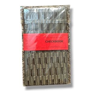 NWT Alan Stuart Brown and Black Checkbook Cover